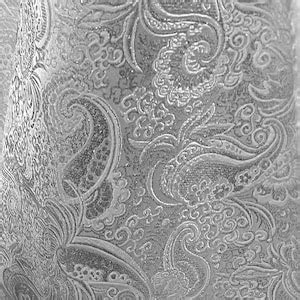 Silver Metallic Paisley Brocade Fabric 54” Width Sold by The Yard